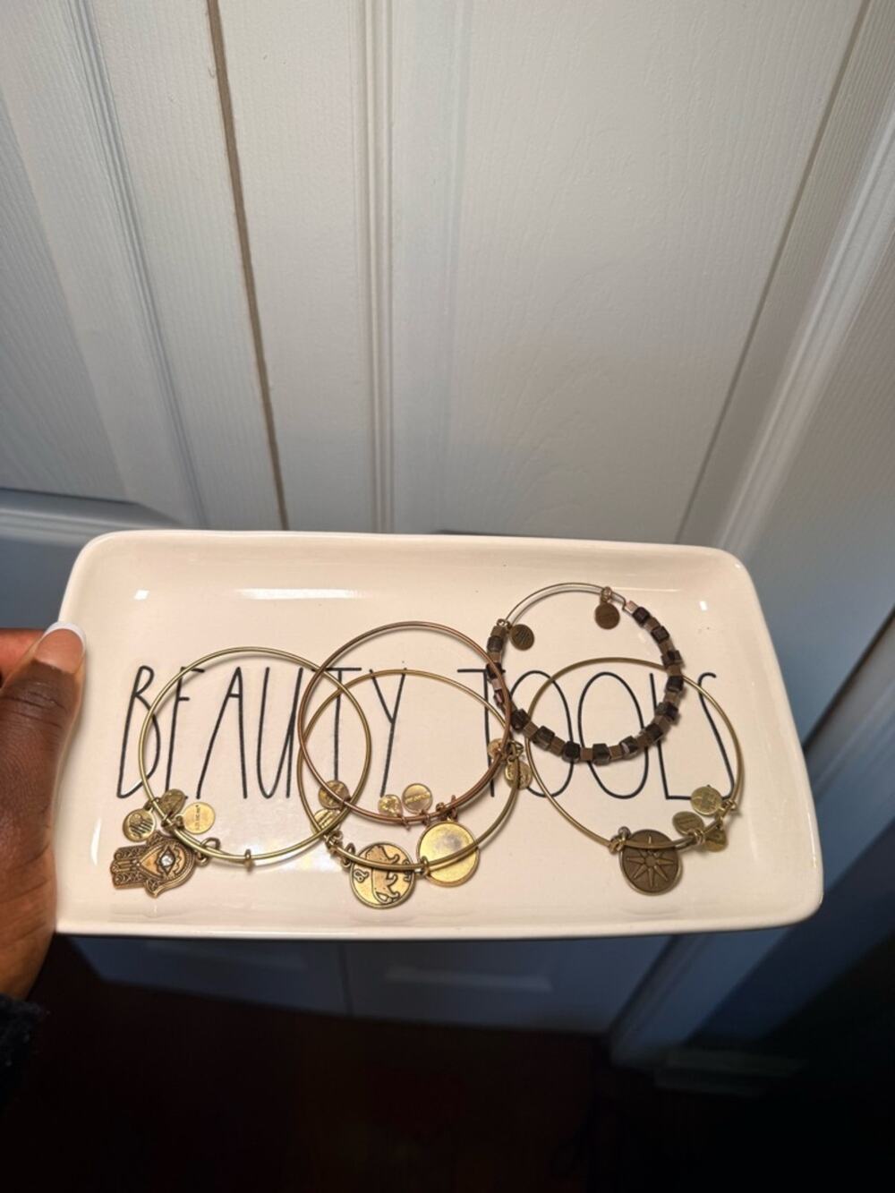 Alex and Ani Gold Charm Bangle Bracelet Set of 5